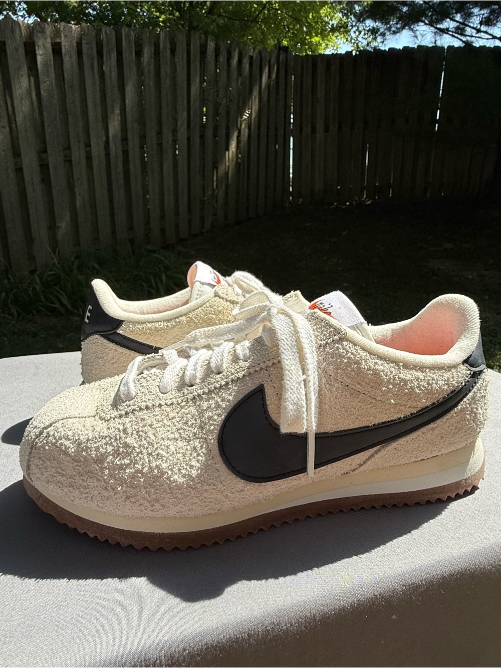 Nike Women’s Beige Suede Nike Cortez with Black Swoosh 6.5